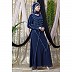Party wear abaya with hand embroidery work- Navy blue